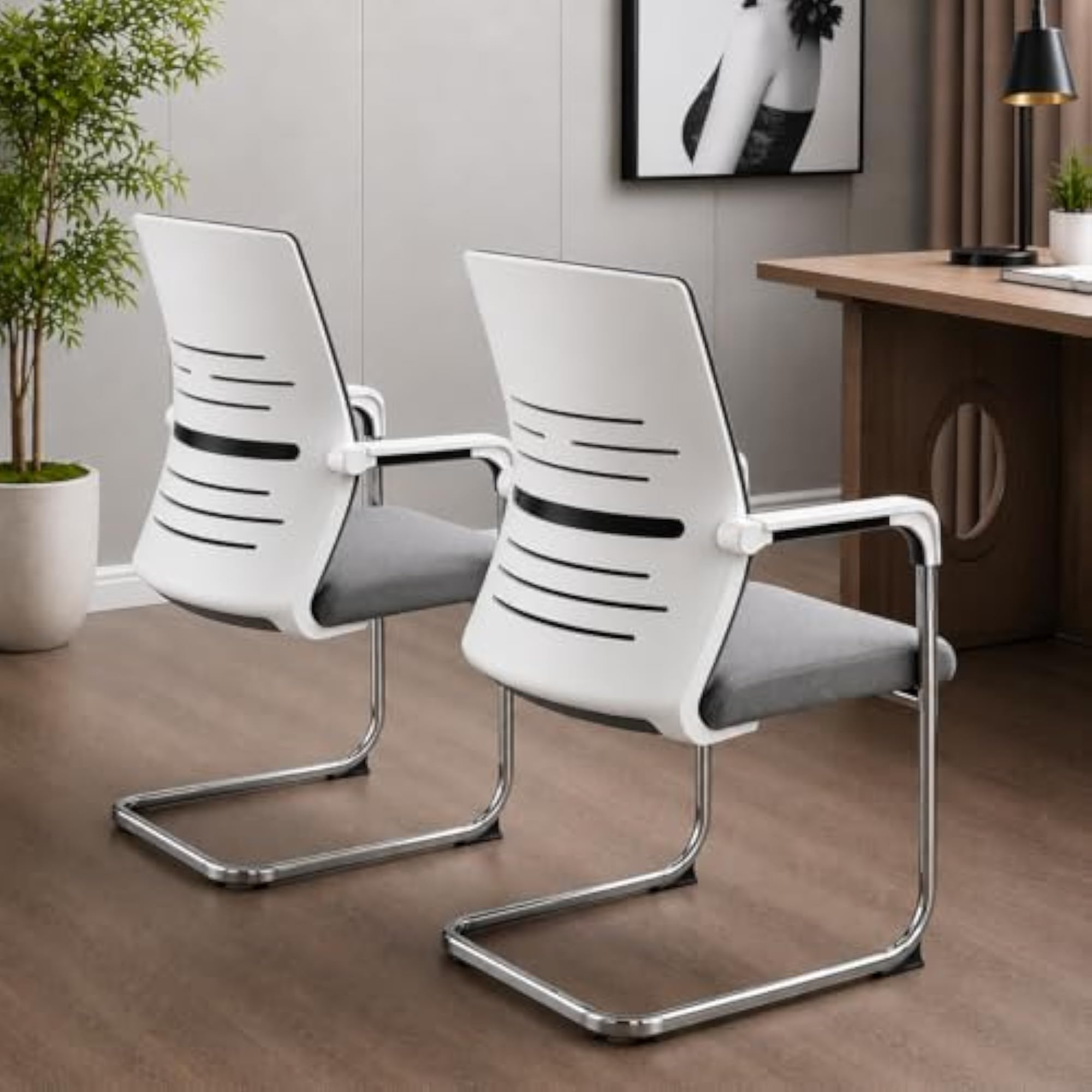 DeskElite Ergonomic Office Chair with Breathable Fabric Back